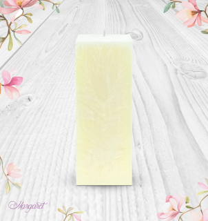 Svíčka Kvádr vysoký (15 cm) – Champagne / Šampaňské a pomelo / Květinka